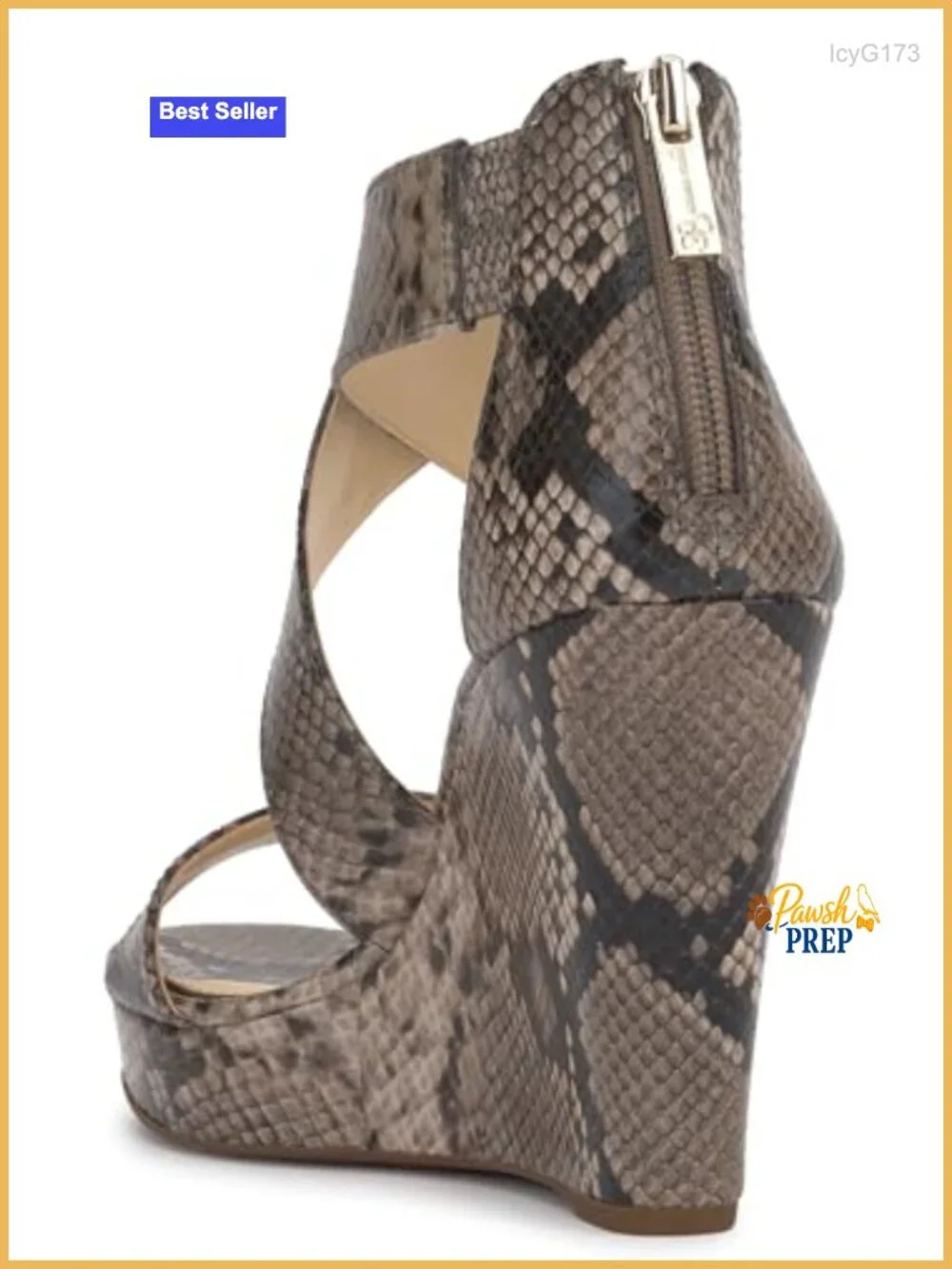 Wedge Sandals with Faux Leather and Memory Foam Midsole